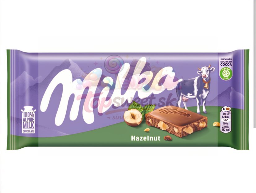 Milka 90g drvený orech/24