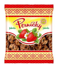 Perníčky s jahodovou náplňou v glazúre 150g/14