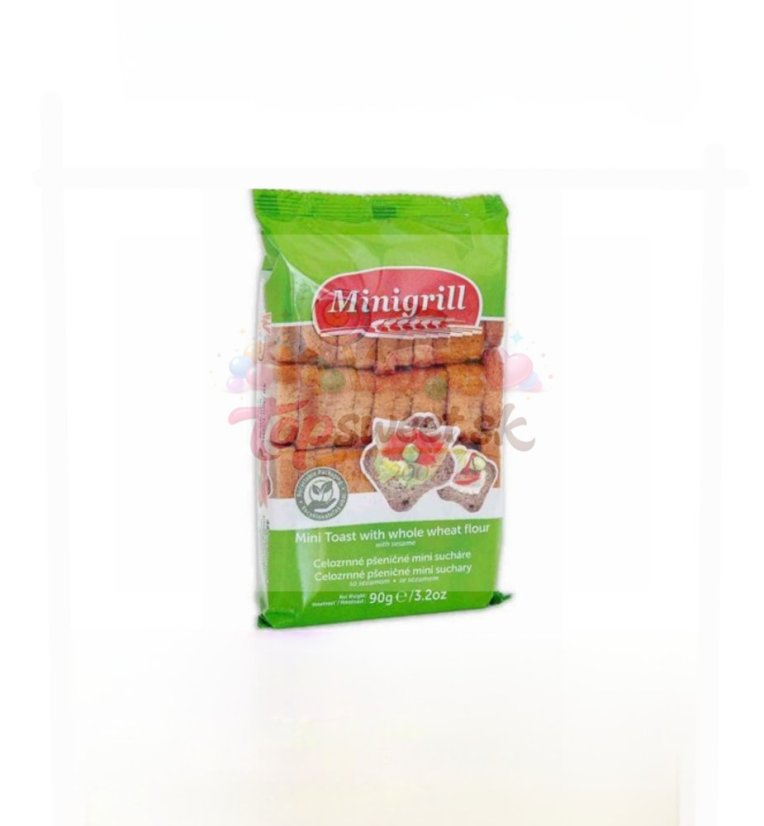 Minigrill 90g, celozrnný pšeničný minisuchár/20