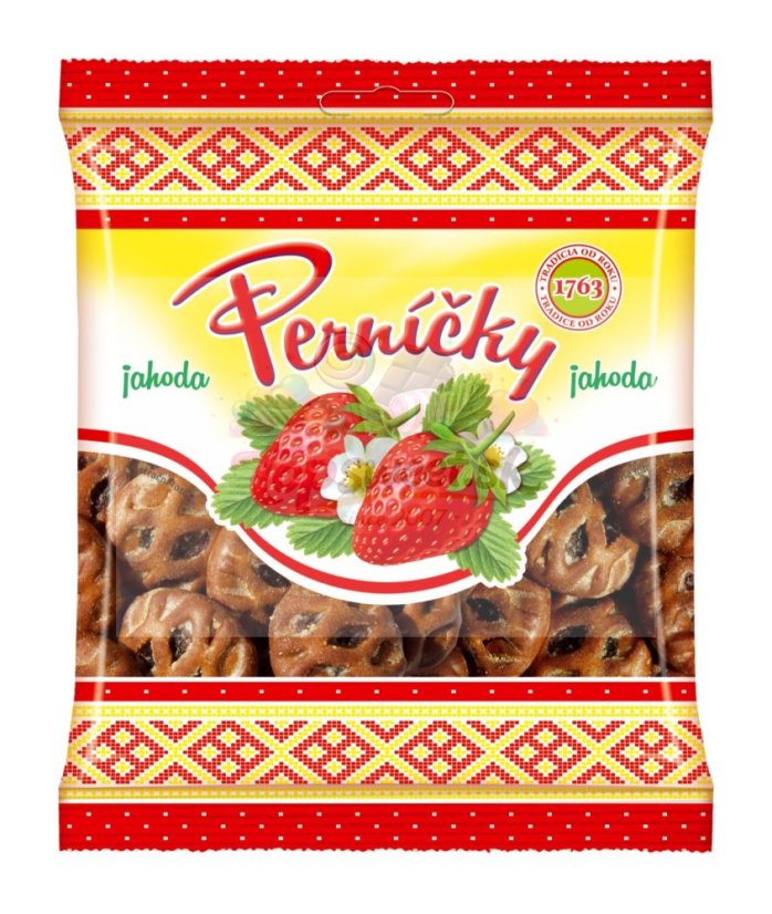 Perníčky s jahodovou náplňou v glazúre 150g/14 Perníčky s jahodovou náplňou v glazúre 150g/14