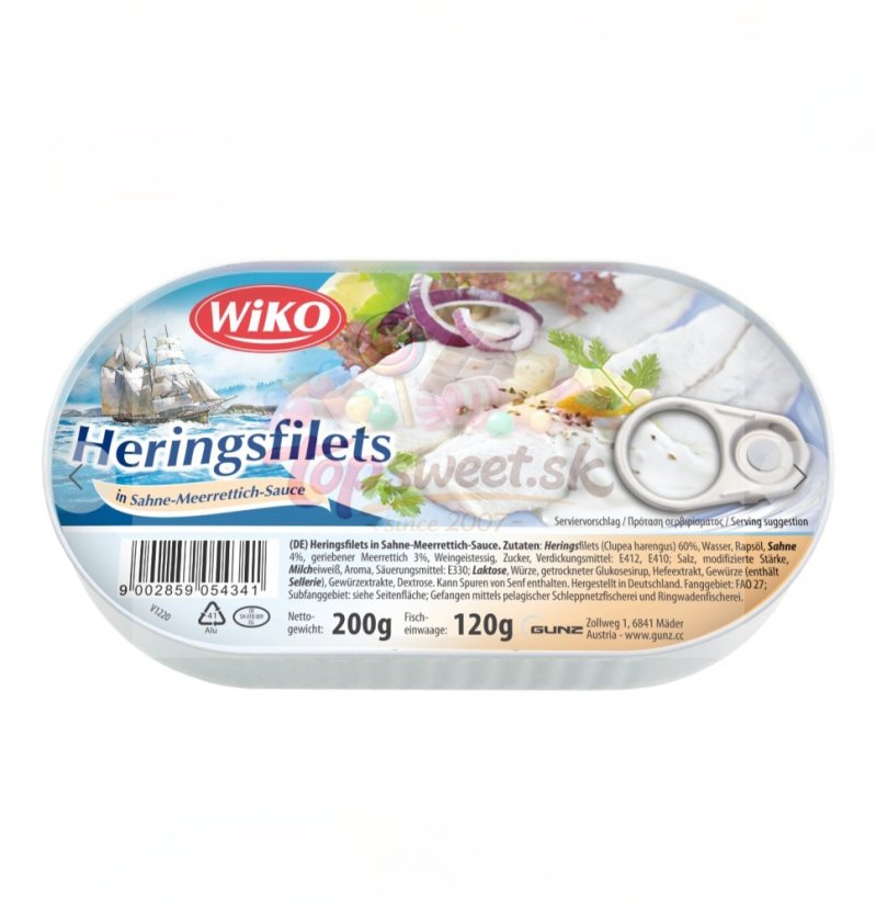 Sleďové filety v chrenovej omáčke 200g/10