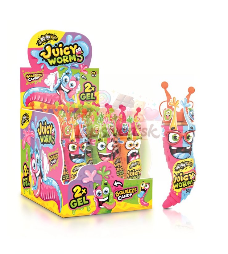 Johny Bee Juicy worms 58g/12