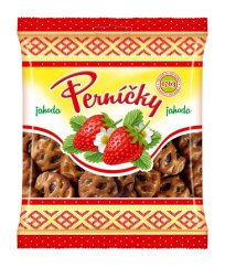 Perníčky s jahodovou náplňou v glazúre 150g/14